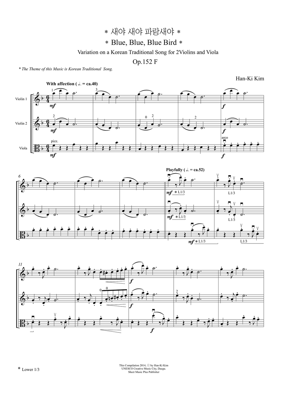 Bird, Bird, Blue Bird (For 2 Violins and Viola) String Duet scores gallery preview page 2