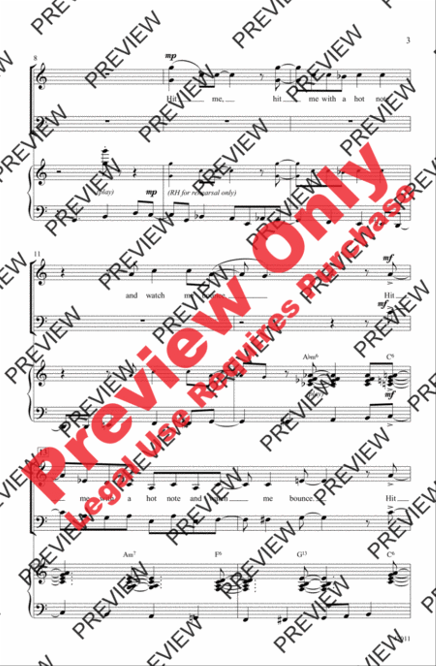 Hit Me with a Hot Note Hit Me with a Hot Note 3-Part scores gallery preview page 3