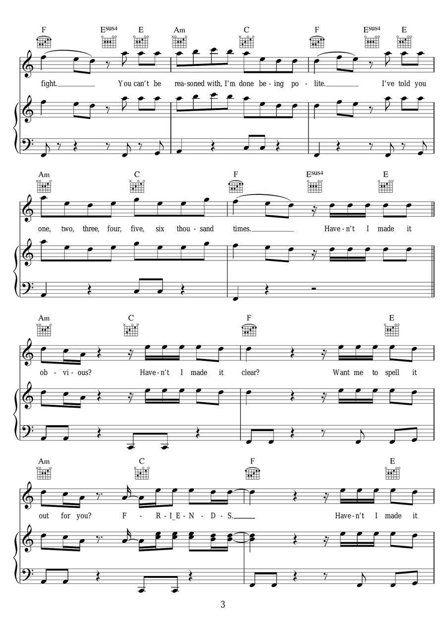 FRIENDS FRIENDS Piano, Vocal scores gallery preview page 3