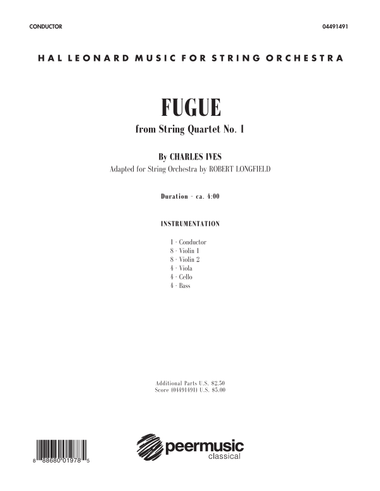 Fugue from String Quartet No. 1 - Conductor Score (Full Score)