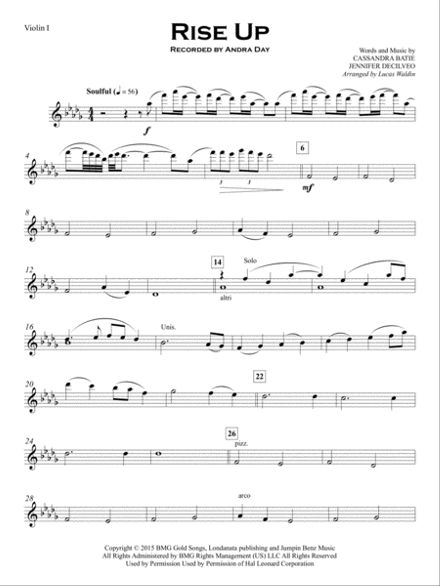 Rise Up Piano, Vocal, Guitar scores gallery preview page 1