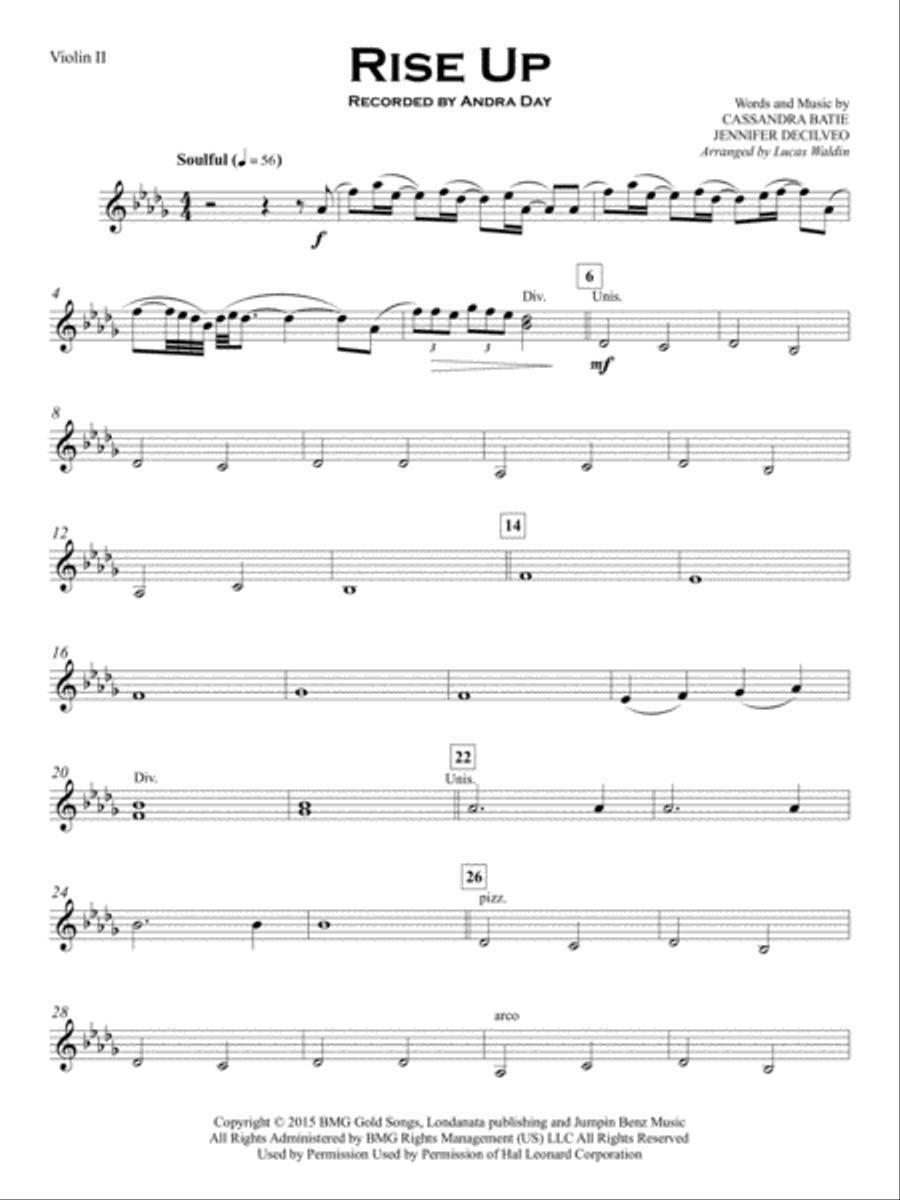 Rise Up Piano, Vocal, Guitar scores gallery preview page 3