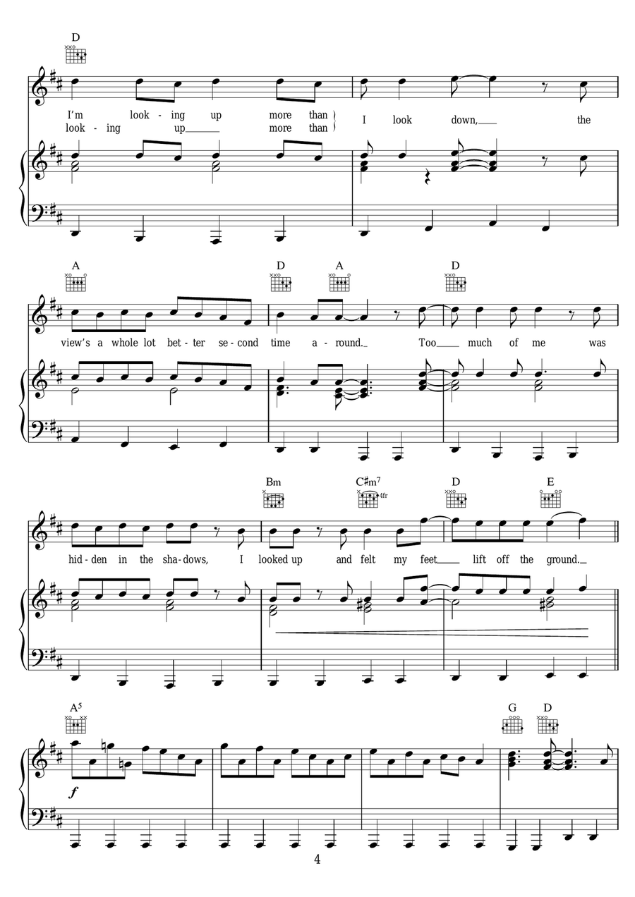 Looking Up Looking Up Piano, Vocal scores gallery preview page 4