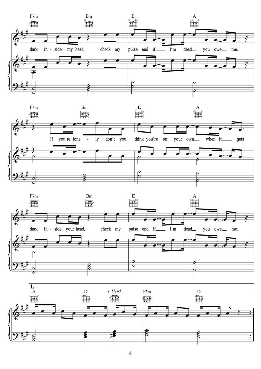You Owe Me You Owe Me Piano, Vocal scores gallery preview page 4