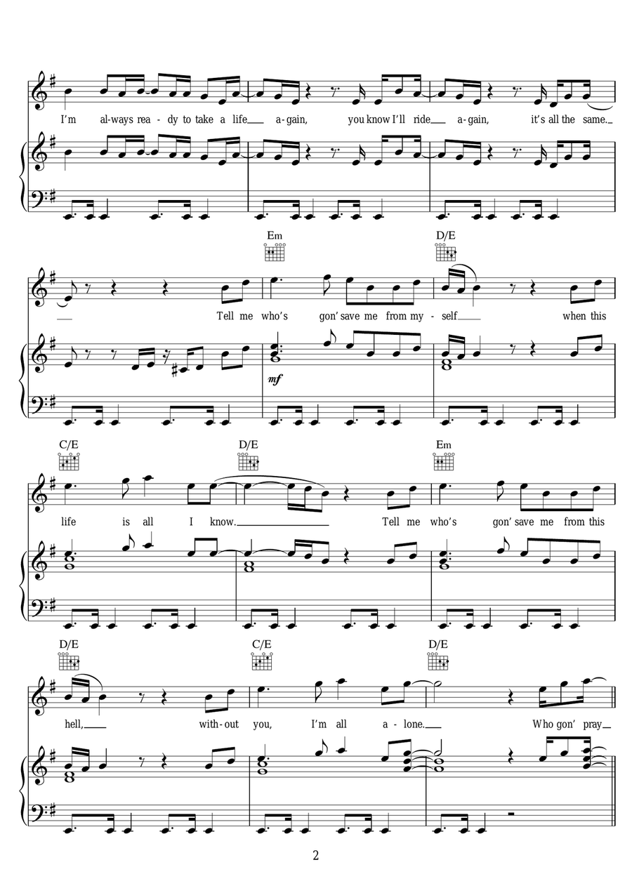 Pray For Me Pray For Me Piano, Vocal scores gallery preview page 2
