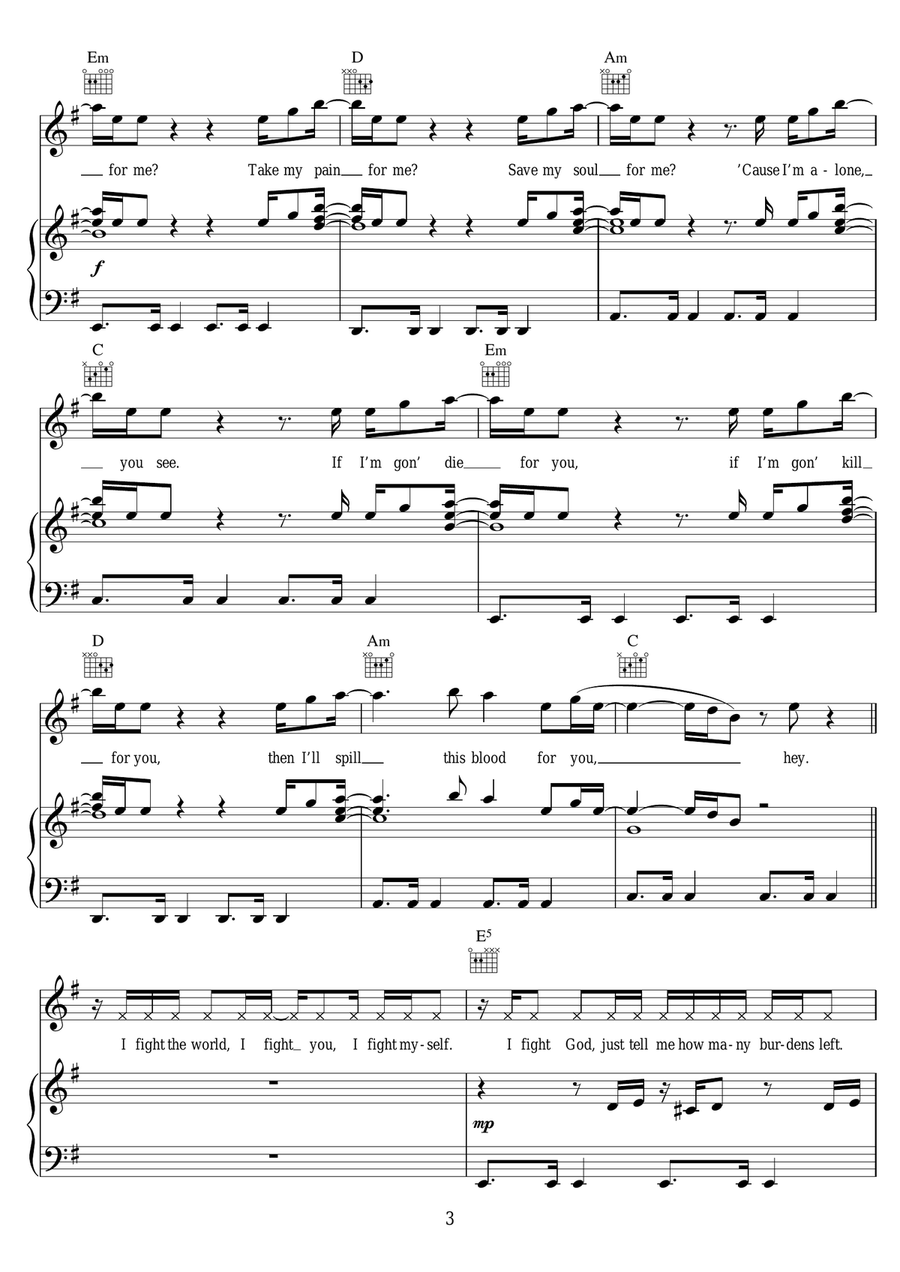 Pray For Me Pray For Me Piano, Vocal scores gallery preview page 3