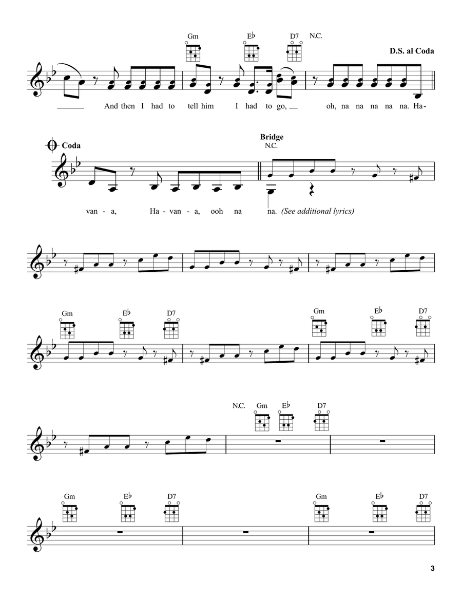 Havana Havana Ukulele scores gallery preview page 3