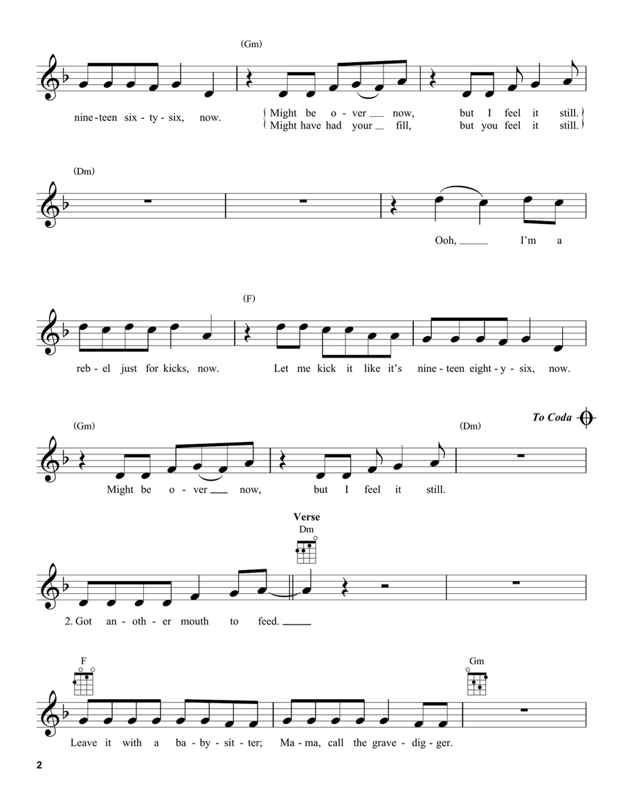 Feel It Still Feel It Still Ukulele scores gallery preview page 2
