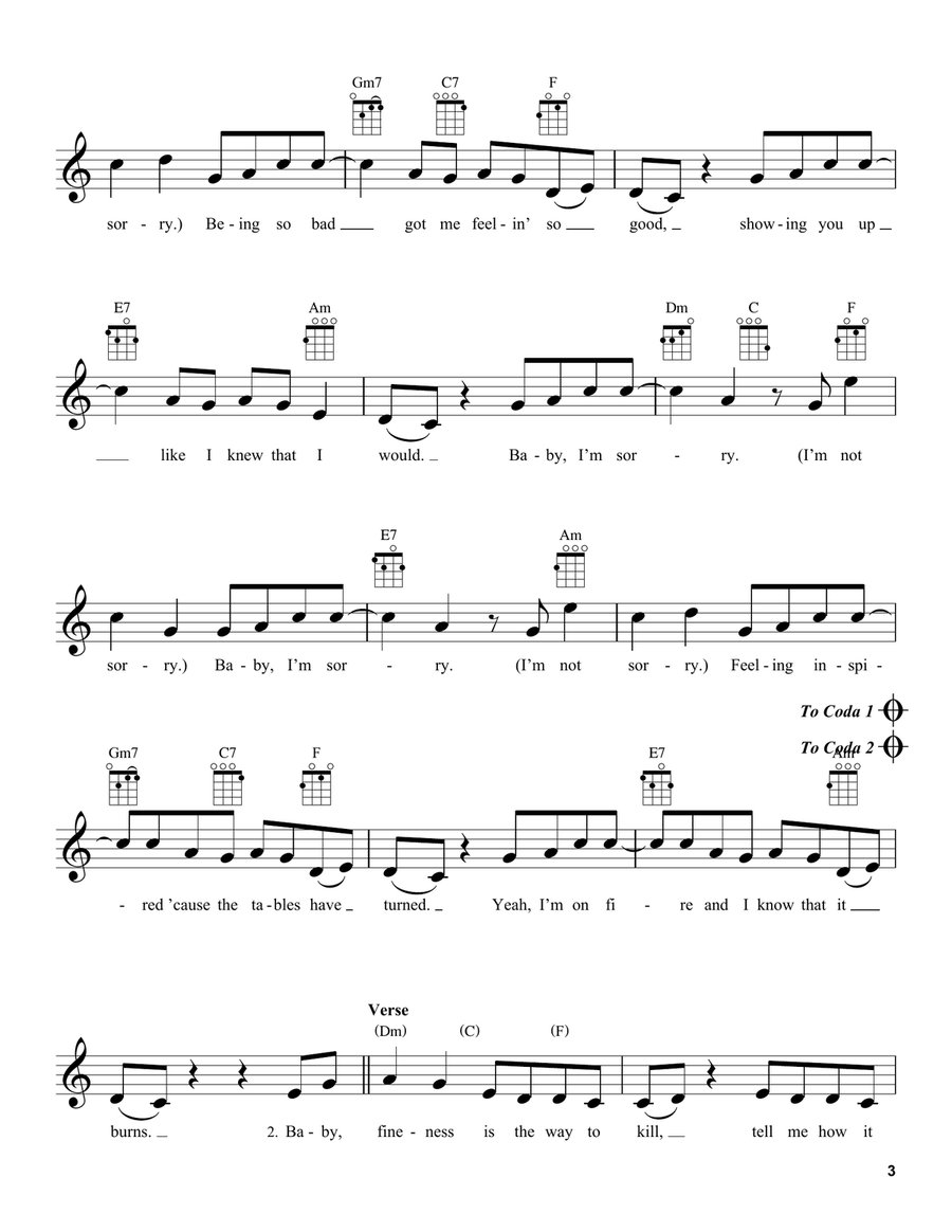 Sorry Not Sorry Sorry Not Sorry Ukulele scores gallery preview page 3