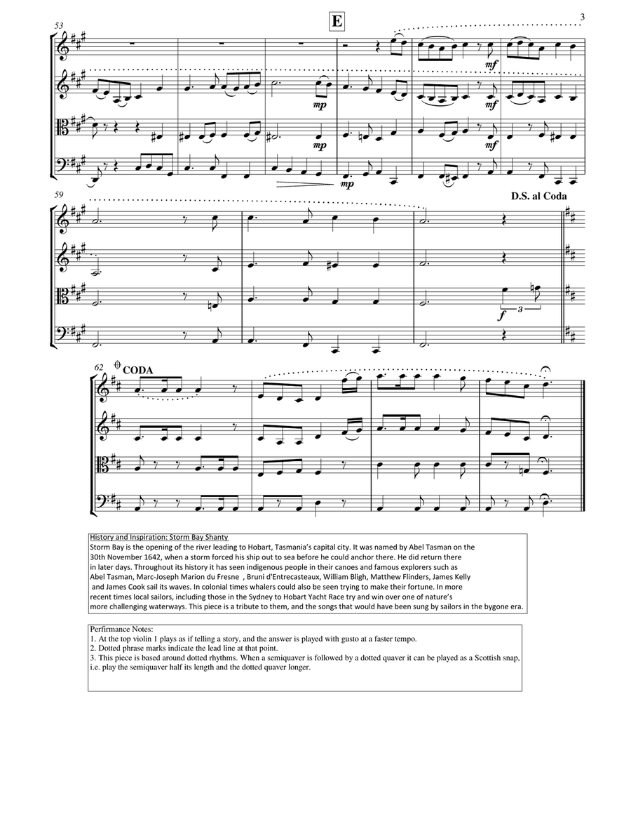 Storm Bay Shanty String Quartet scores gallery preview page 4