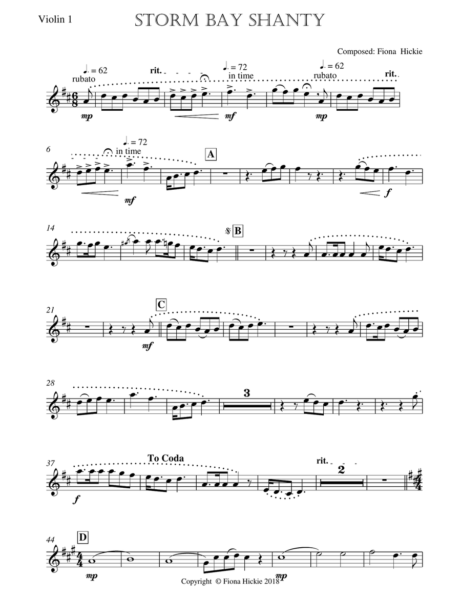 Storm Bay Shanty String Quartet scores gallery preview page 5