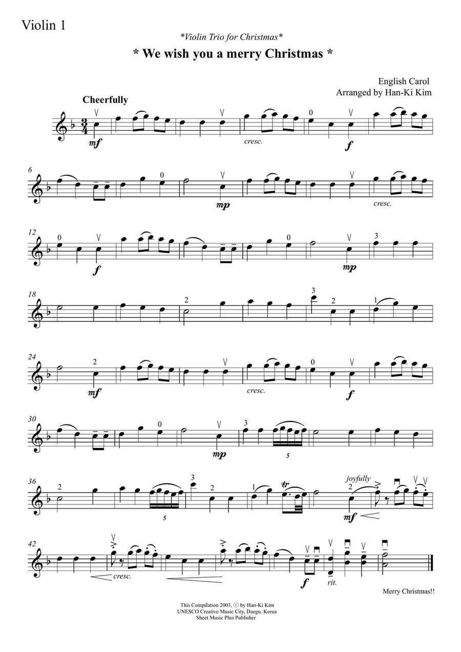 we wish you a merry Christmas (For Violin Trio) String Trio scores gallery preview page 4