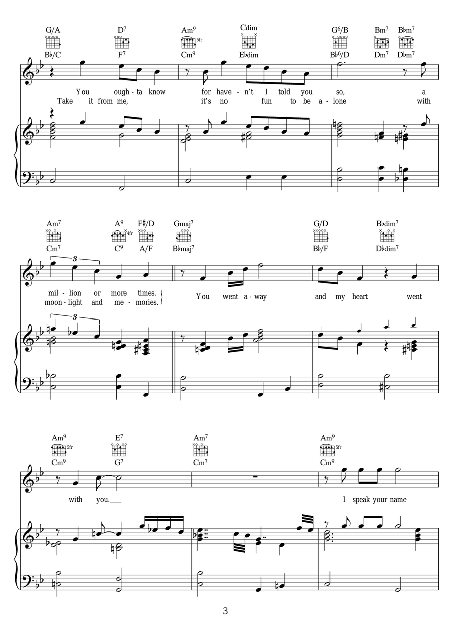You'll Never Know (from The Shape of Water) Piano, Vocal scores gallery preview page 3