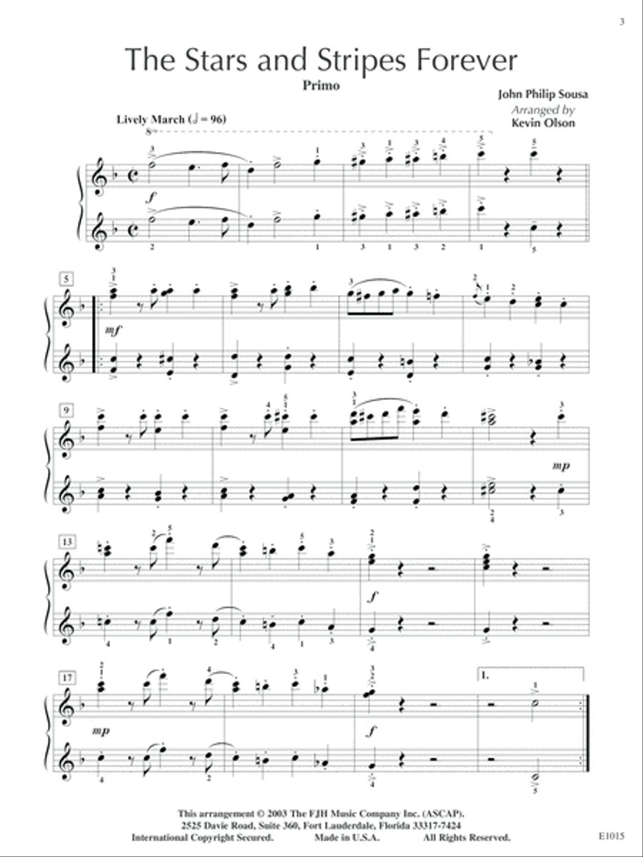 The Stars and Stripes Forever 1 Piano, 4-Hands scores gallery preview page 3