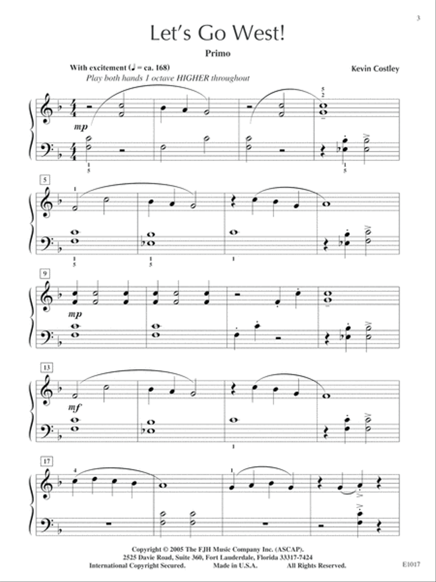 Let's Go West! Piano Duet scores gallery preview page 3