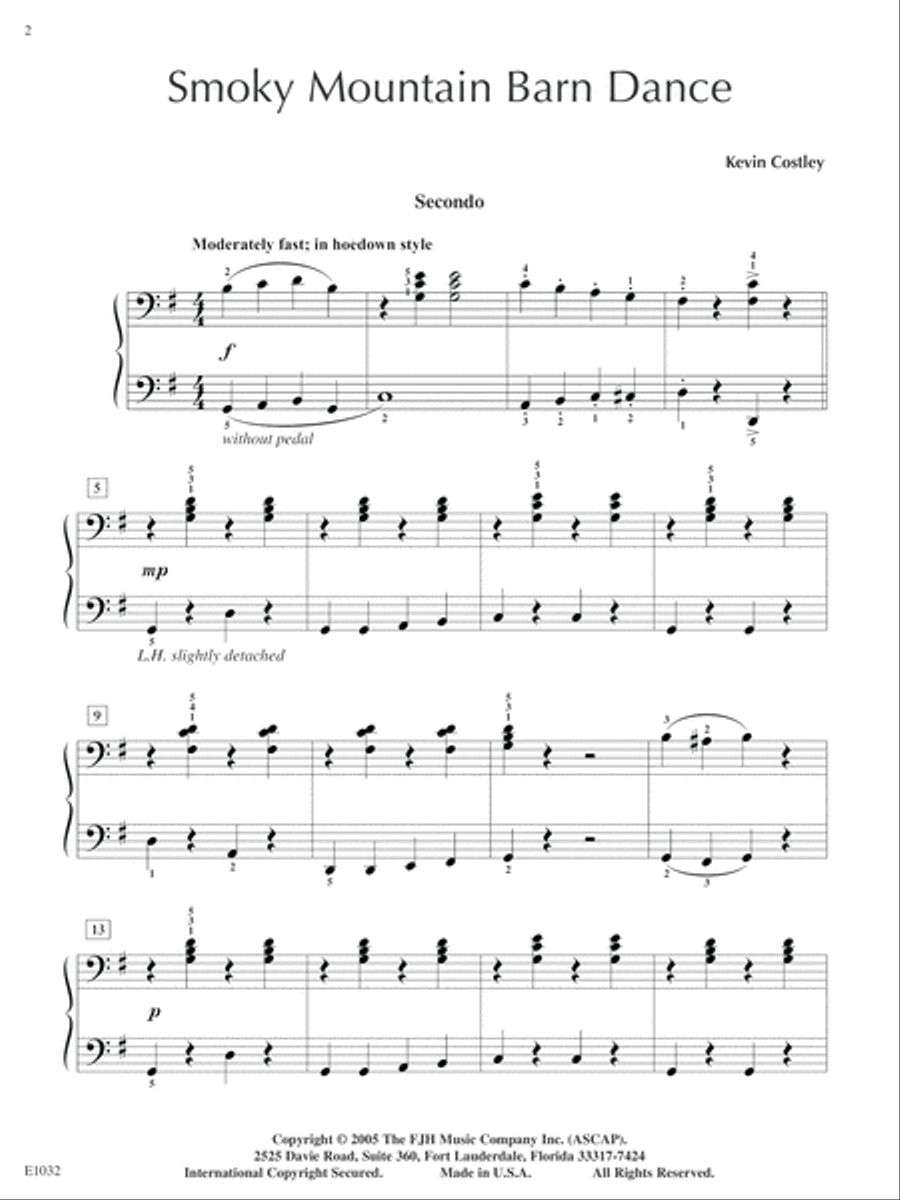 Smoky Mountain Barn Dance Piano Duet scores gallery preview page 2