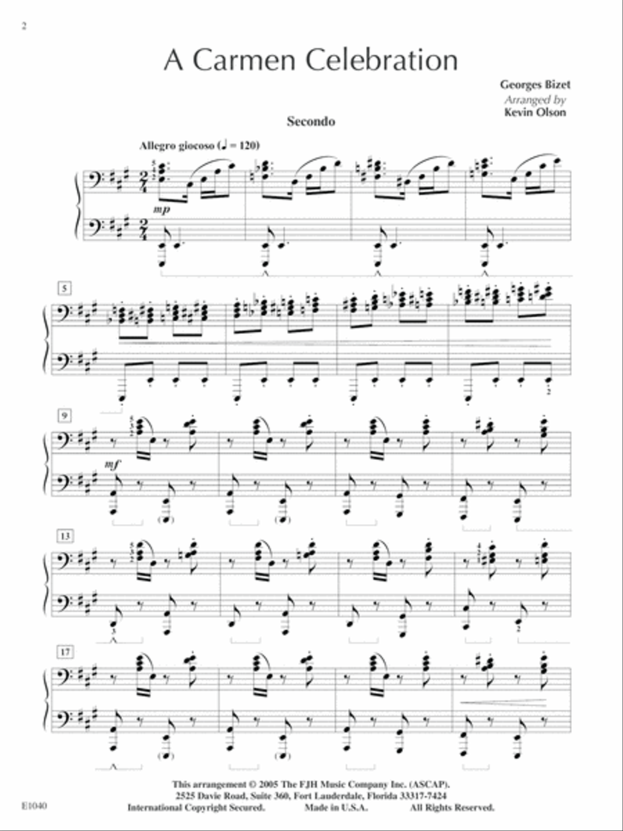 A Carmen Celebration Piano Duet scores gallery preview page 2