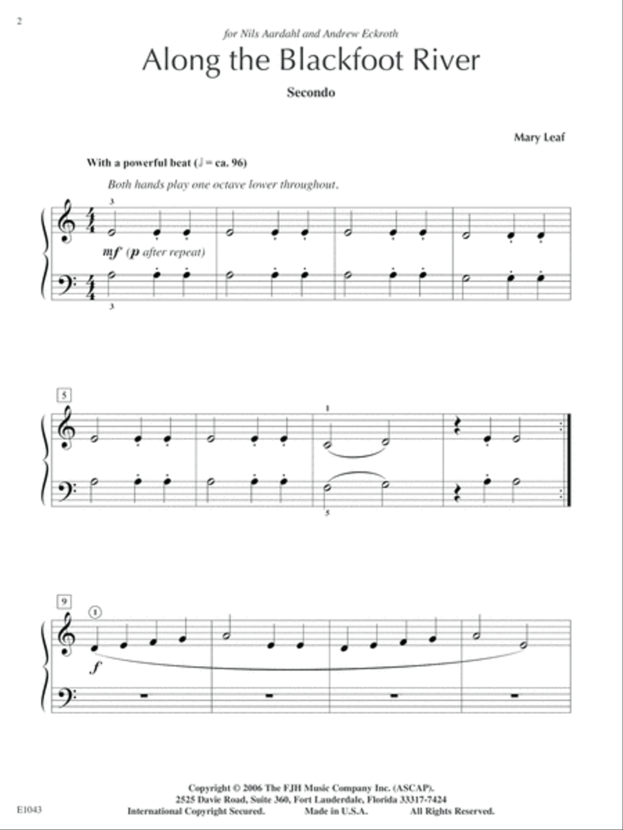 Along the Blackfoot River Easy Piano scores gallery preview page 2