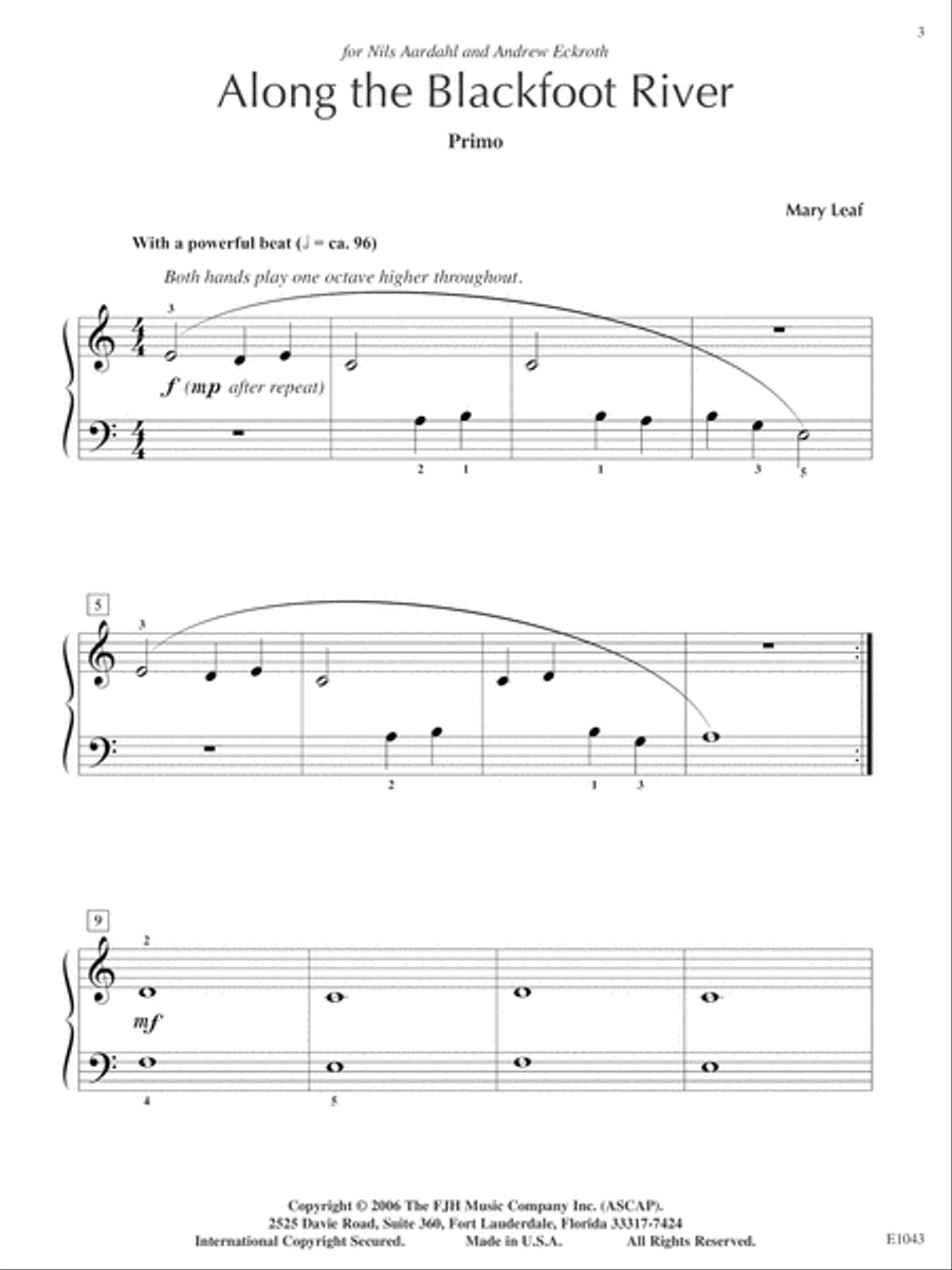 Along the Blackfoot River Easy Piano scores gallery preview page 3