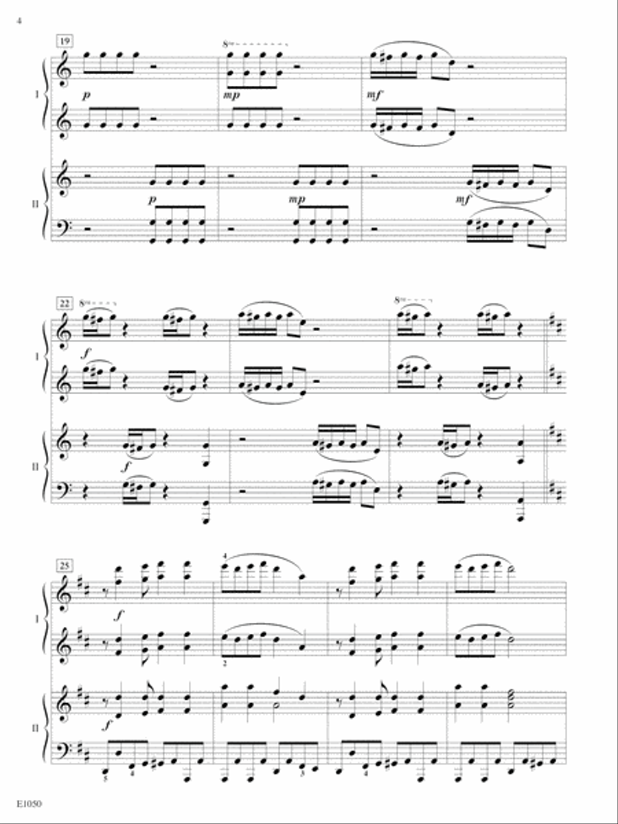 Fantastique! French Folk Song Fantasy, Op. 70, No.2 Piano Duet scores gallery preview page 4