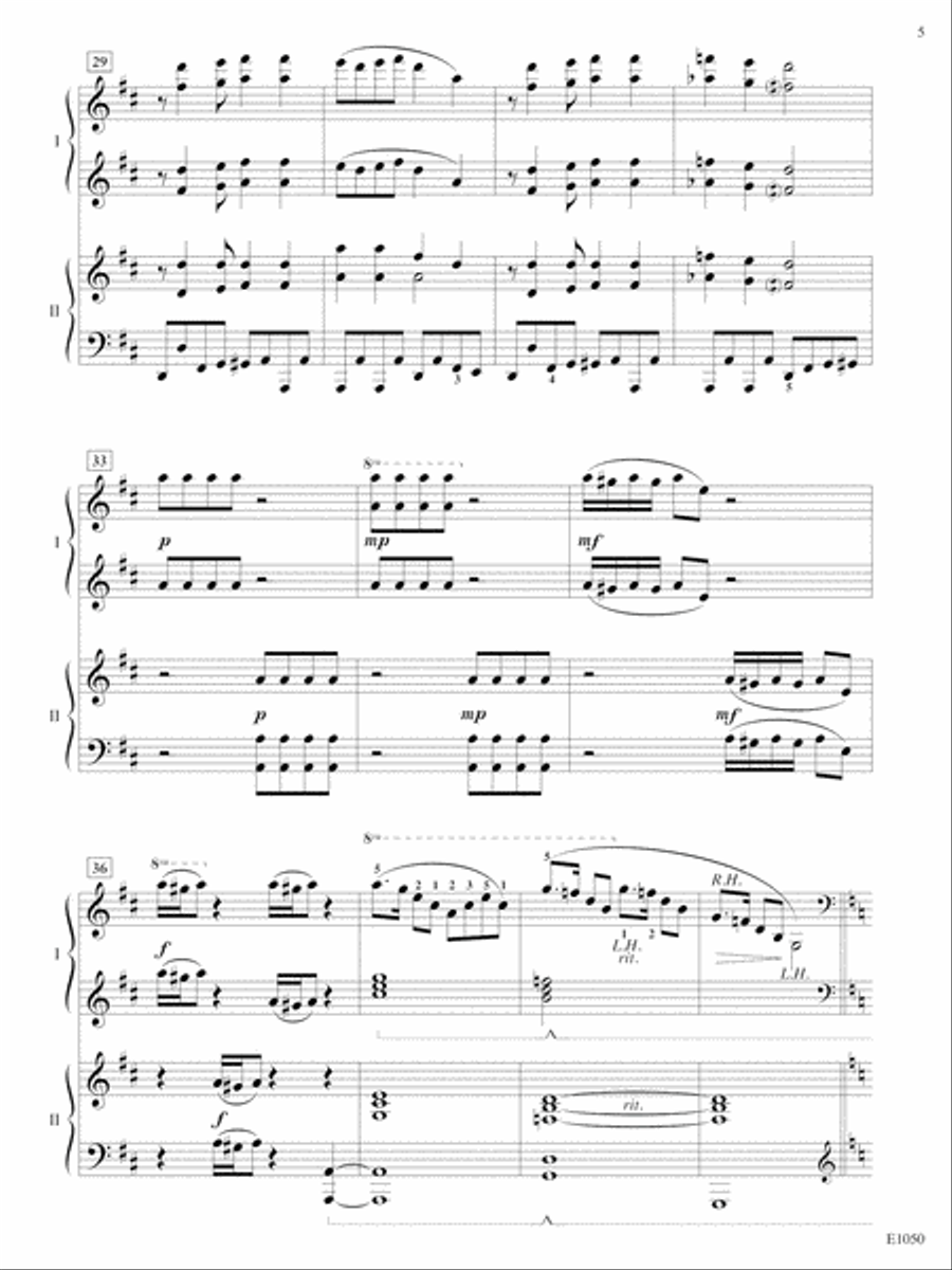 Fantastique! French Folk Song Fantasy, Op. 70, No.2 Piano Duet scores gallery preview page 5