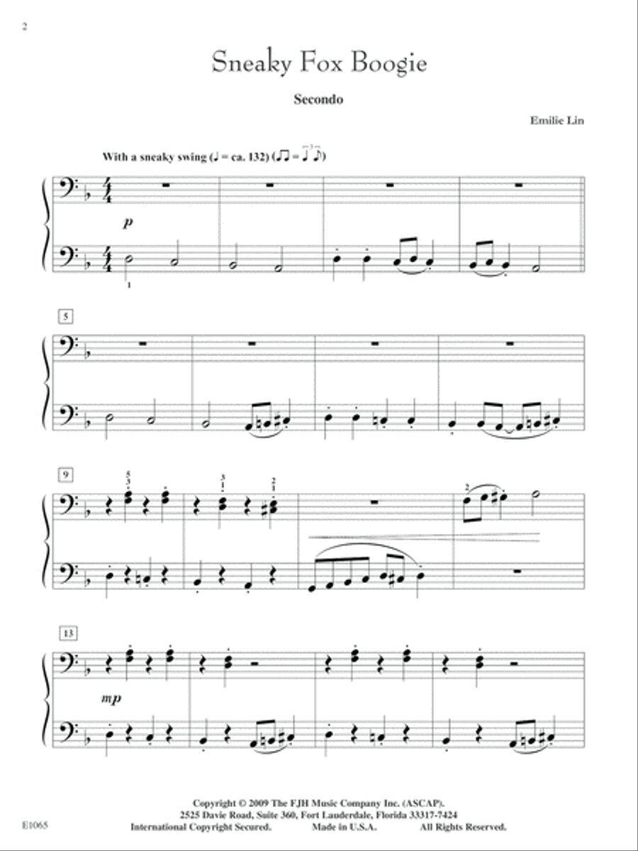 Sneaky Fox Boogie Piano Duet scores gallery preview page 2