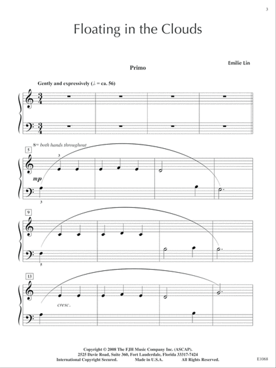 Floating in the Clouds Easy Piano scores gallery preview page 3