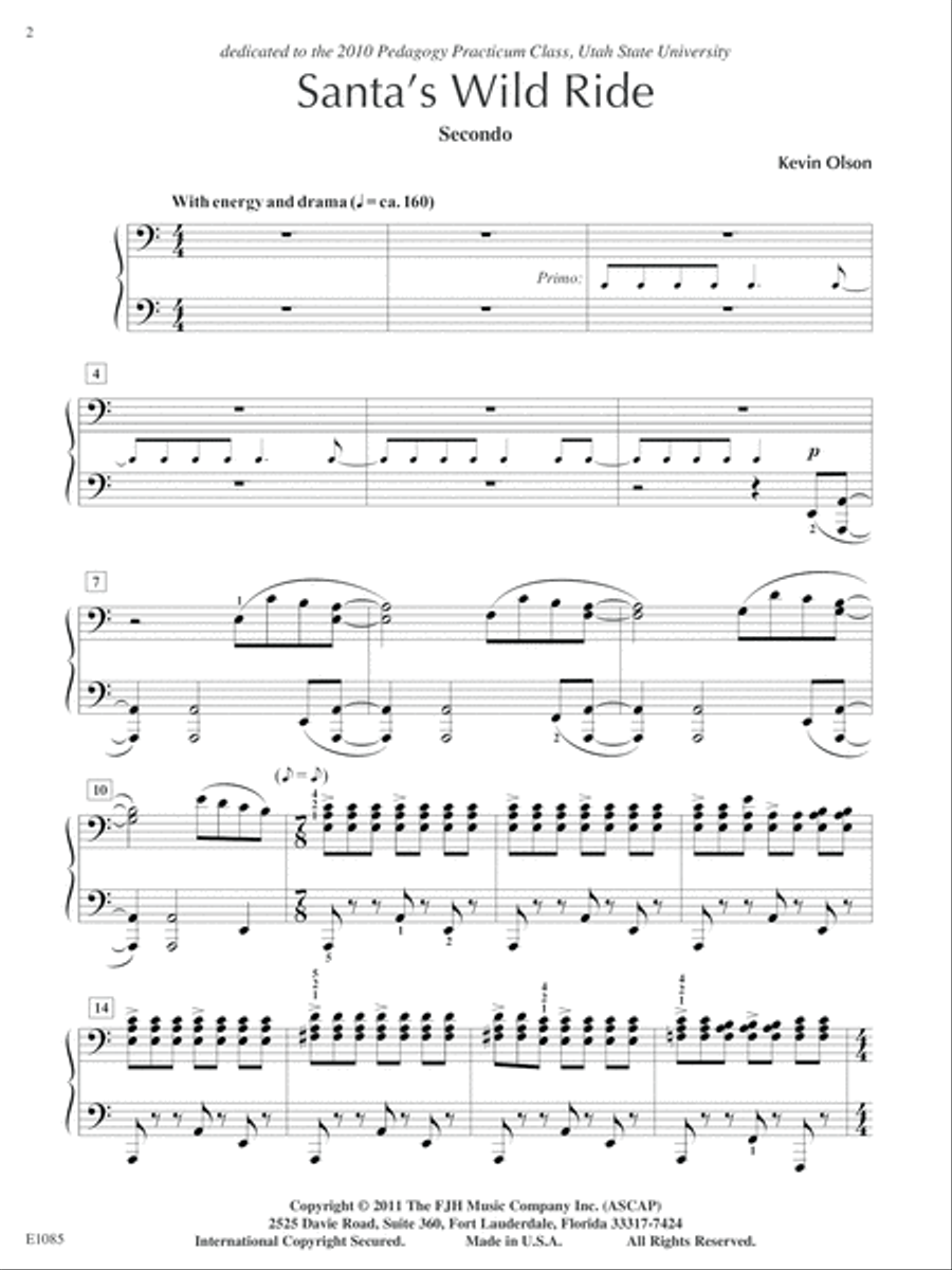 Santa's Wild Ride Piano Duet scores gallery preview page 2