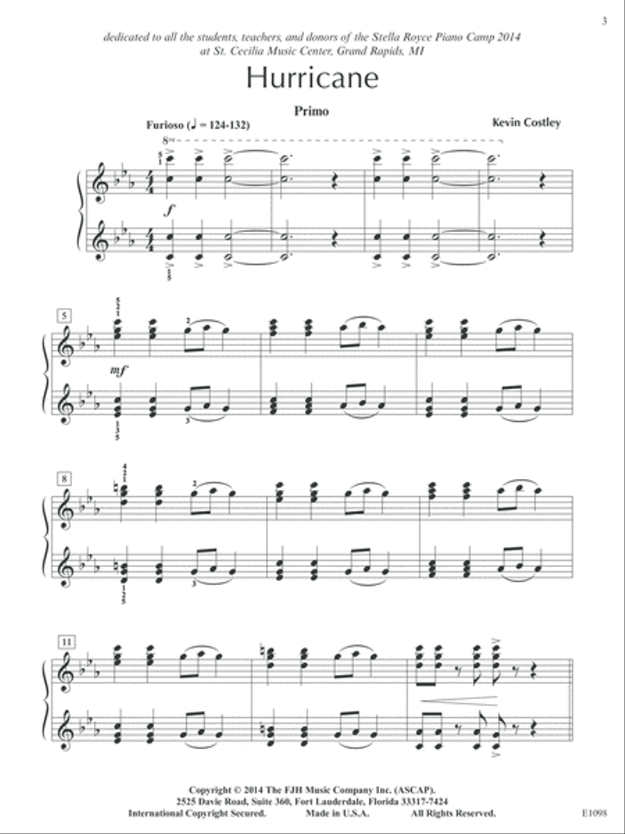 Hurricane Piano Duet scores gallery preview page 3