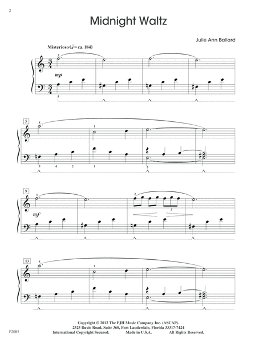 Midnight Waltz Piano Solo scores gallery preview page 2