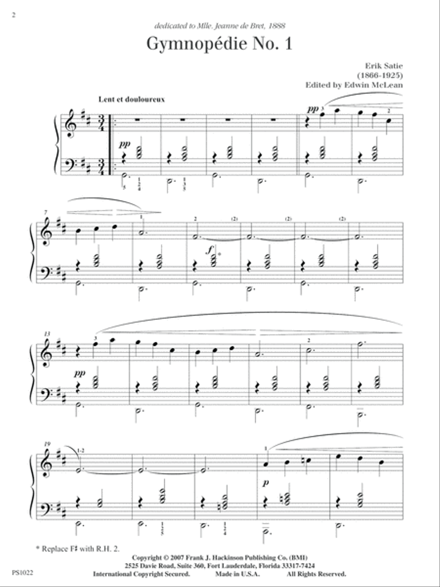 Gymnopedie No. 1 Piano Solo scores gallery preview page 2