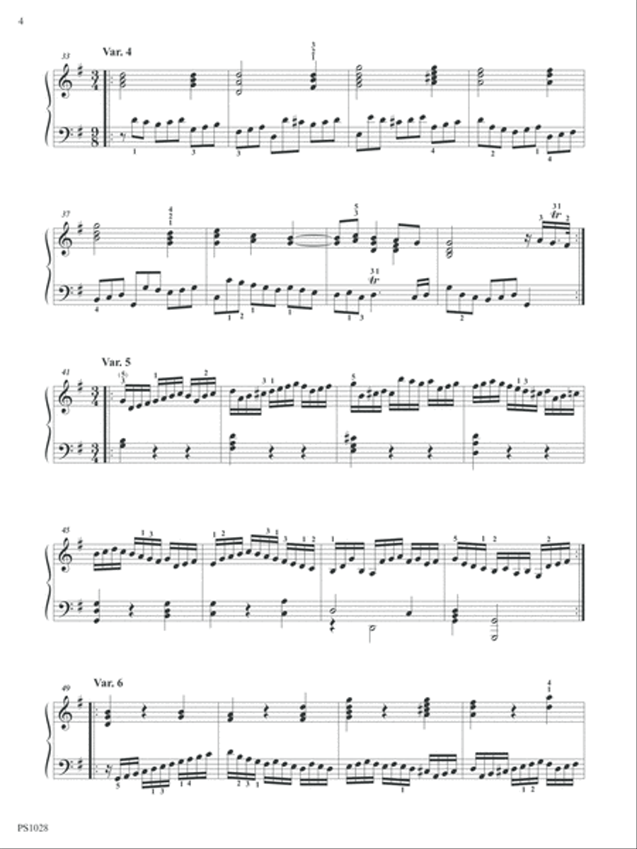 Chaconne in G Major, G 229 Piano Solo scores gallery preview page 4