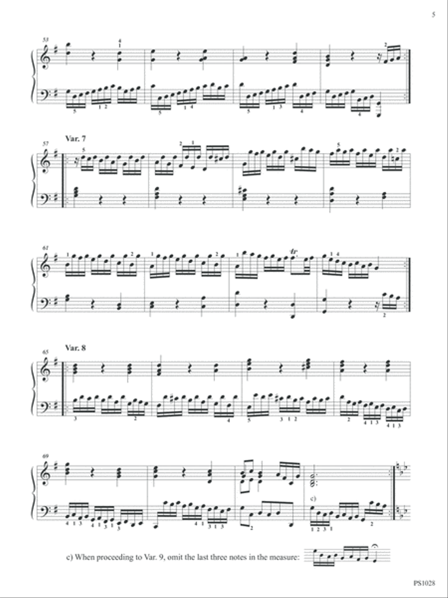 Chaconne in G Major, G 229 Piano Solo scores gallery preview page 5