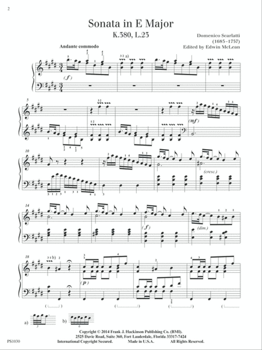 Sonata in E Major, K.380, L.23 Trumpet scores gallery preview page 2