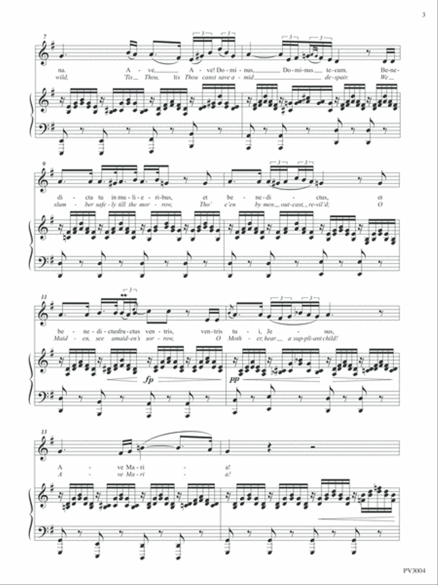 Ave Maria Op. 52, No.6, For Low Voice and Piano Low Voice scores gallery preview page 3