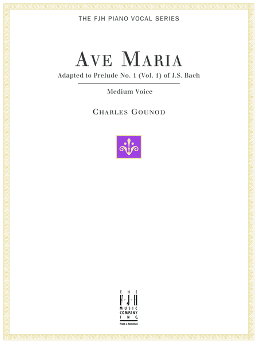 Ave Maria, For Medium Voice and Piano Medium Voice scores gallery preview page 1