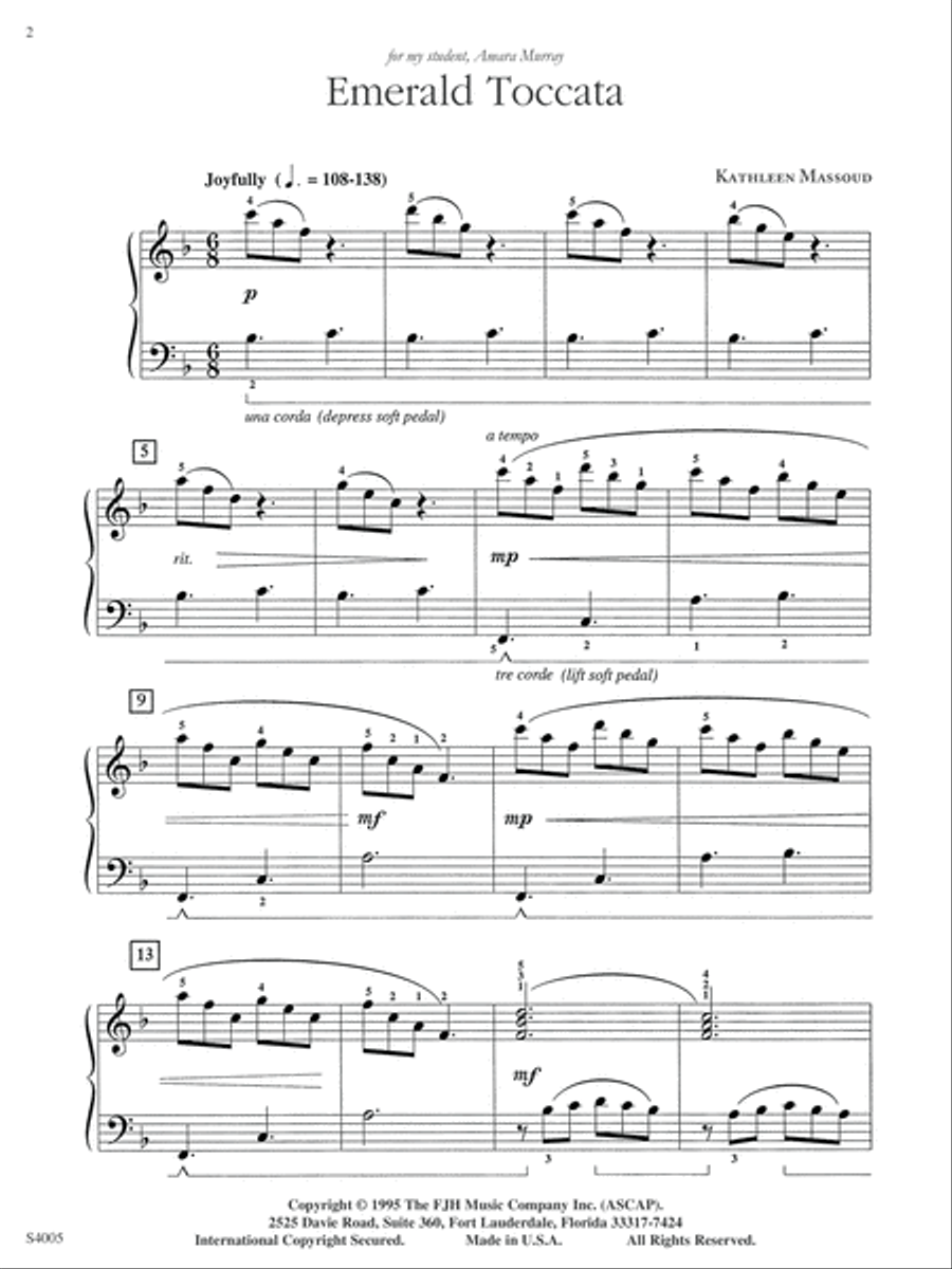 Emerald Toccata Piano Solo scores gallery preview page 2