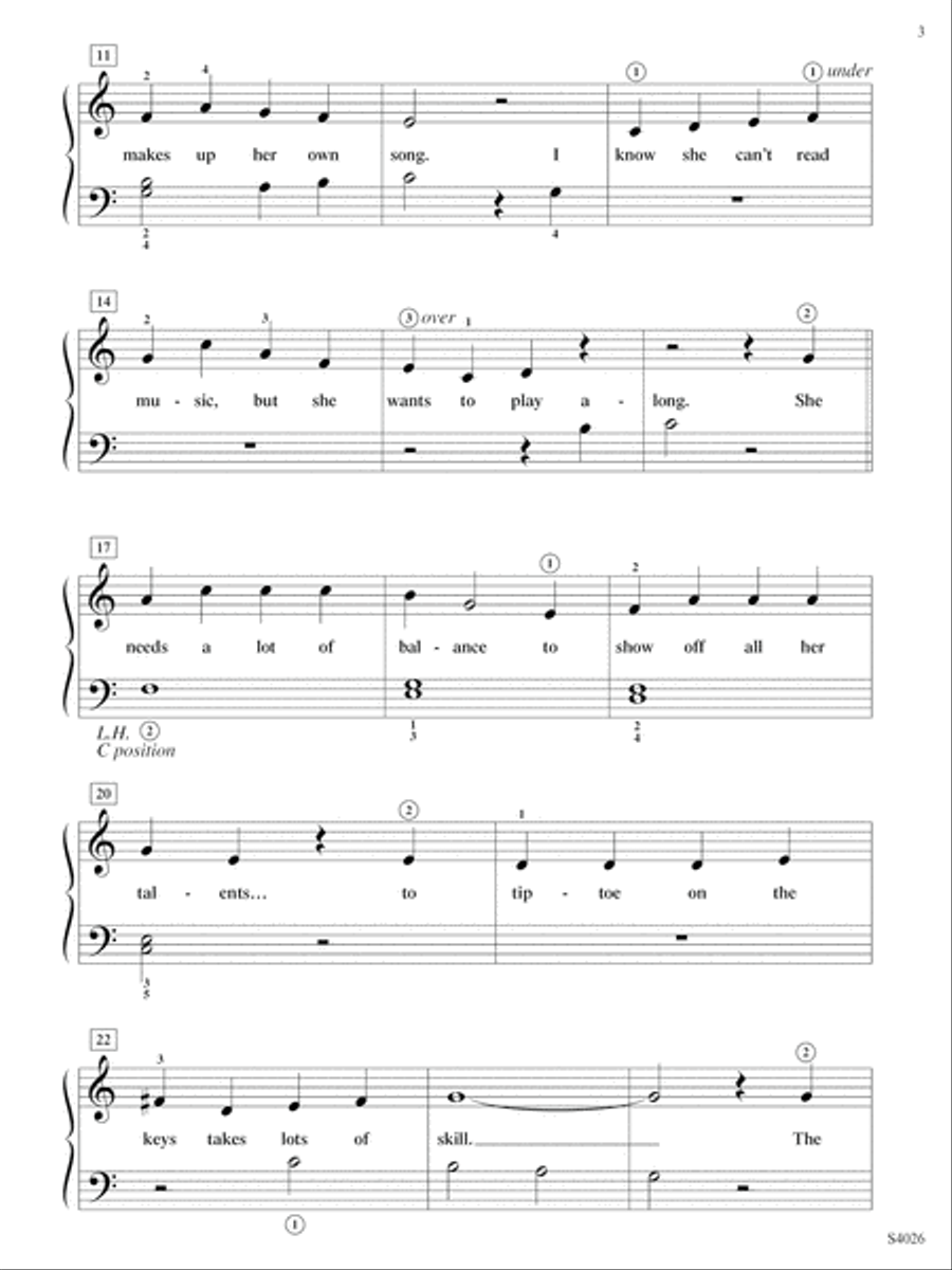Kitten on the Keyboard Easy Piano scores gallery preview page 3
