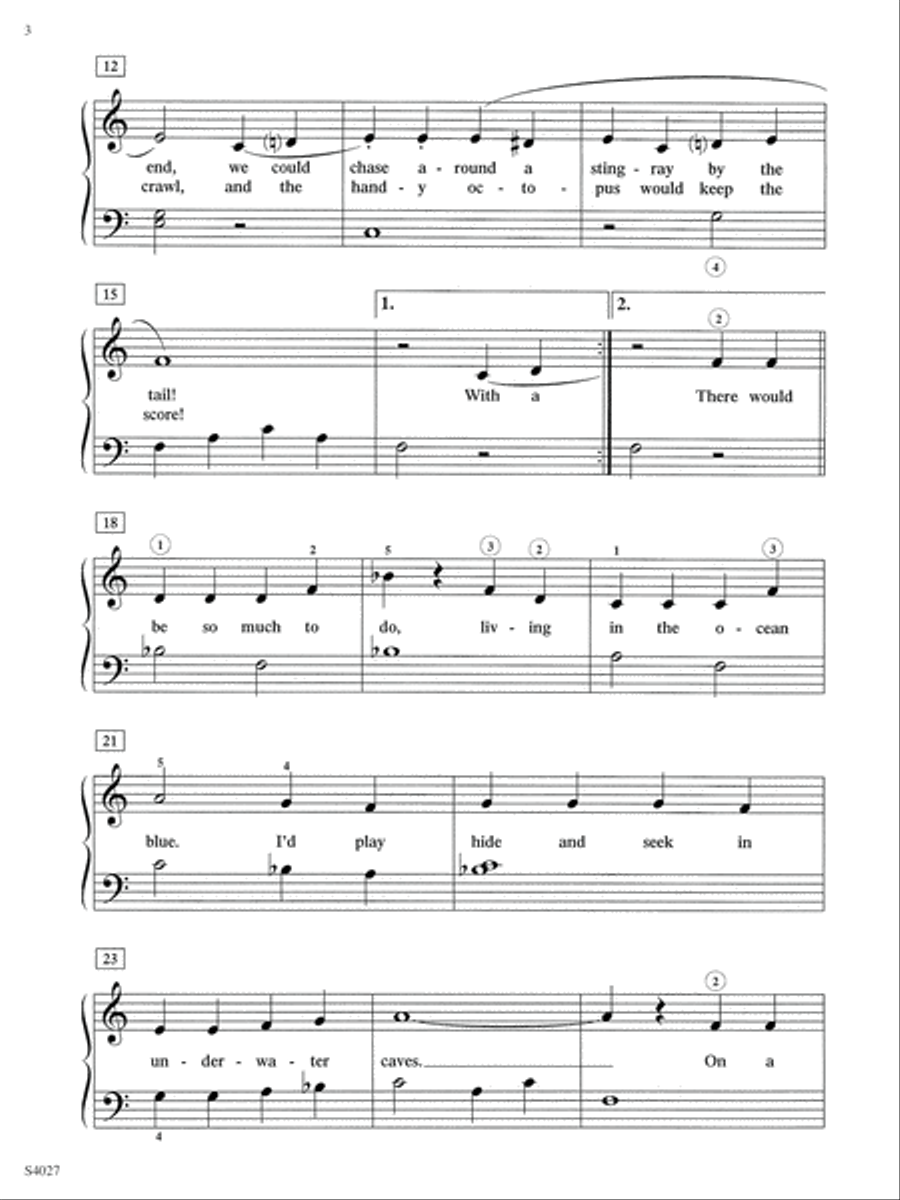 If I Lived Under the Sea Easy Piano scores gallery preview page 3