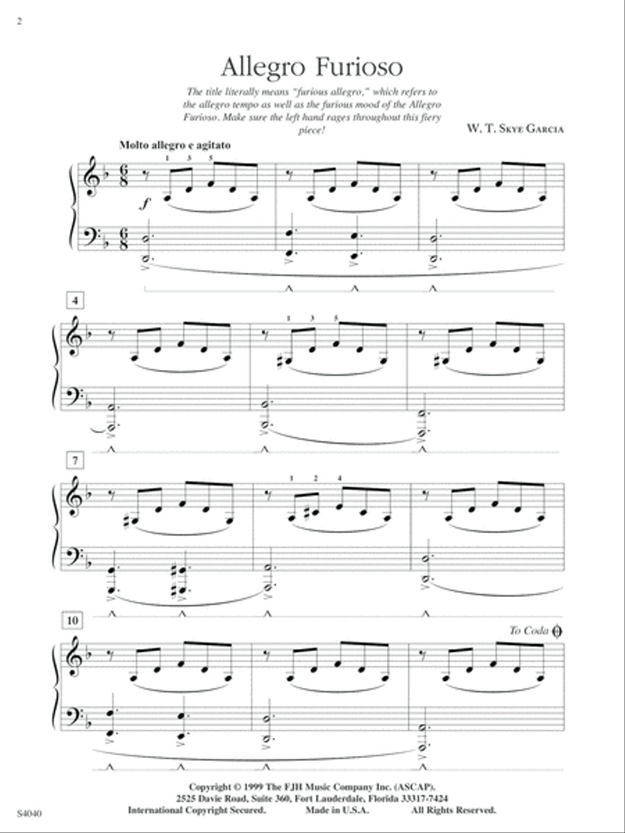 Allegro Furioso Piano Solo scores gallery preview page 2