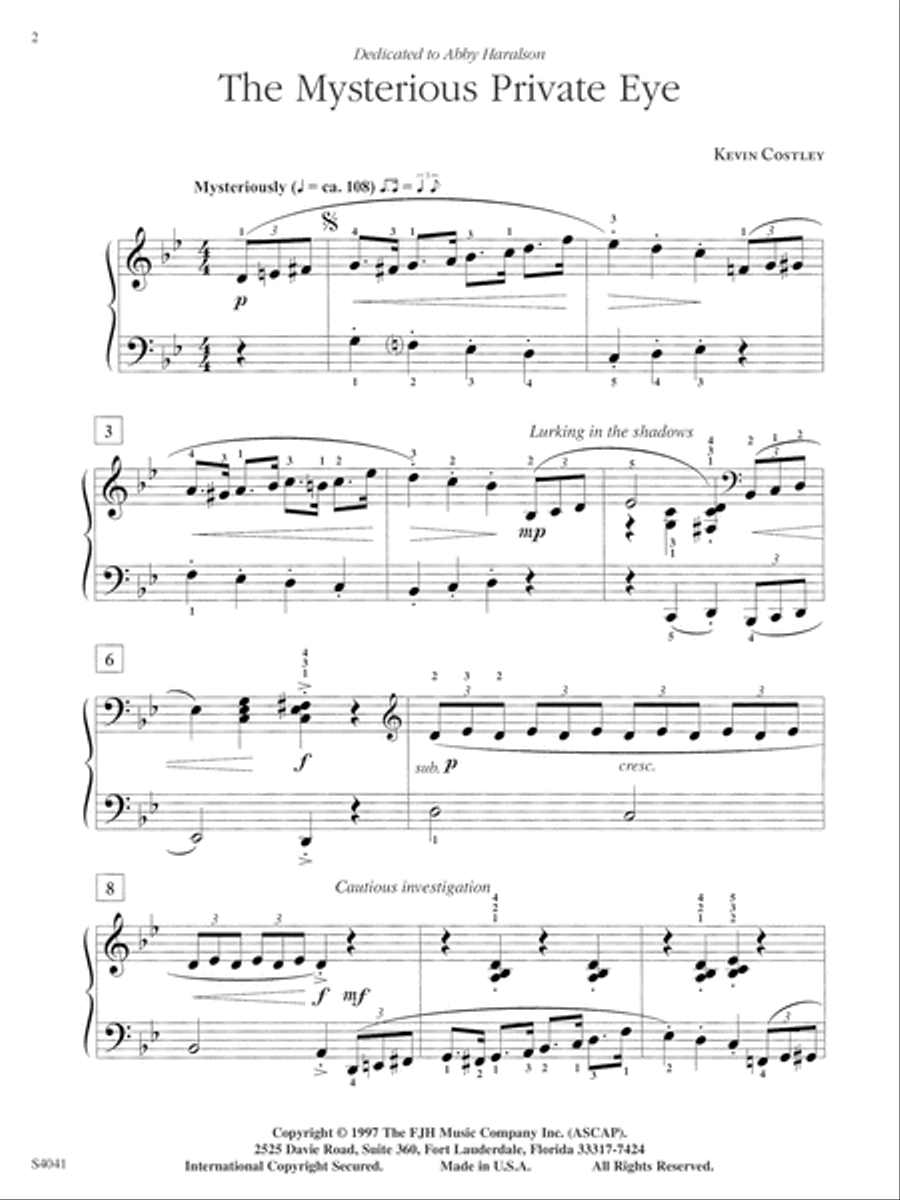 The Mysterious Private Eye Piano Method scores gallery preview page 2