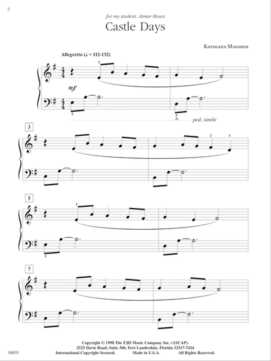 Castle Days Piano Solo scores gallery preview page 2