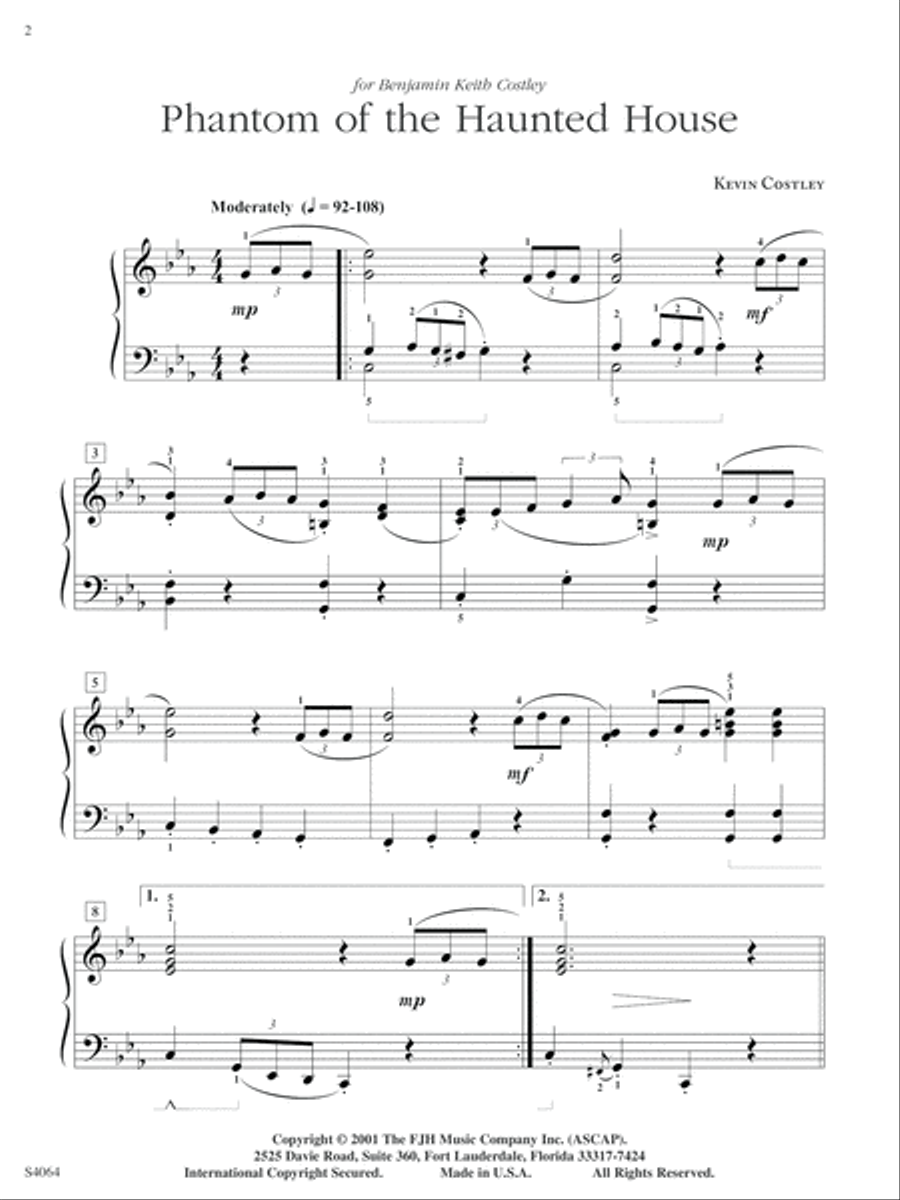 Phantom of the Haunted House Piano Solo scores gallery preview page 2
