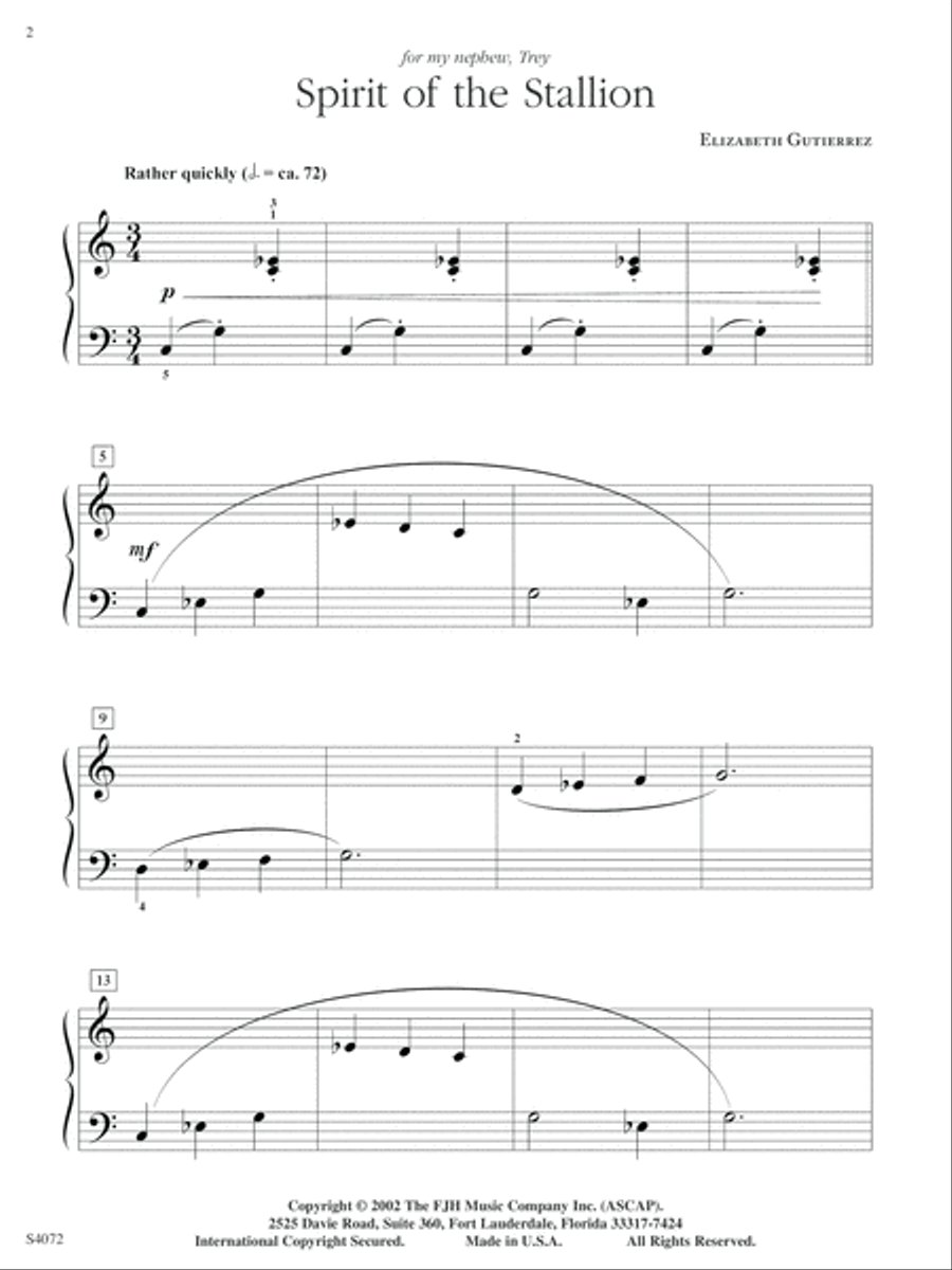 Spirit of the Stallion Easy Piano scores gallery preview page 2