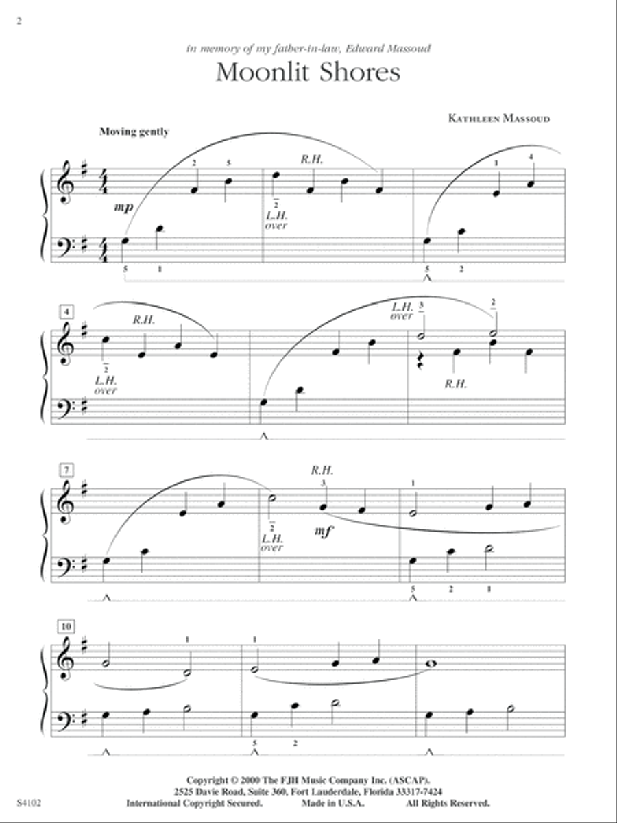 Moonlit Shores Easy Piano scores gallery preview page 2