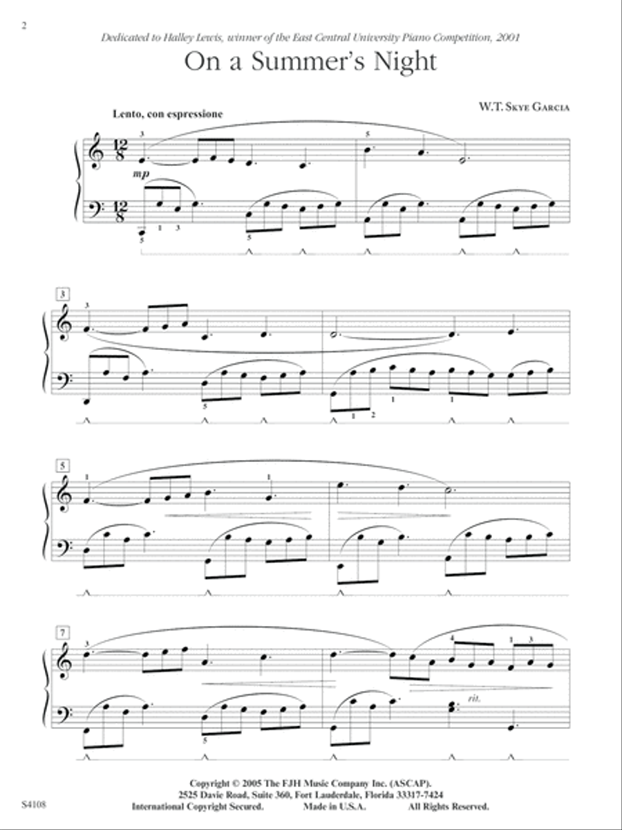 On a Summer's Night Piano Solo scores gallery preview page 2