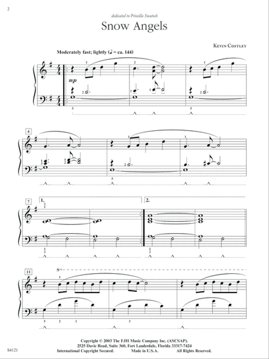 Snow Angels Piano Solo scores gallery preview page 2