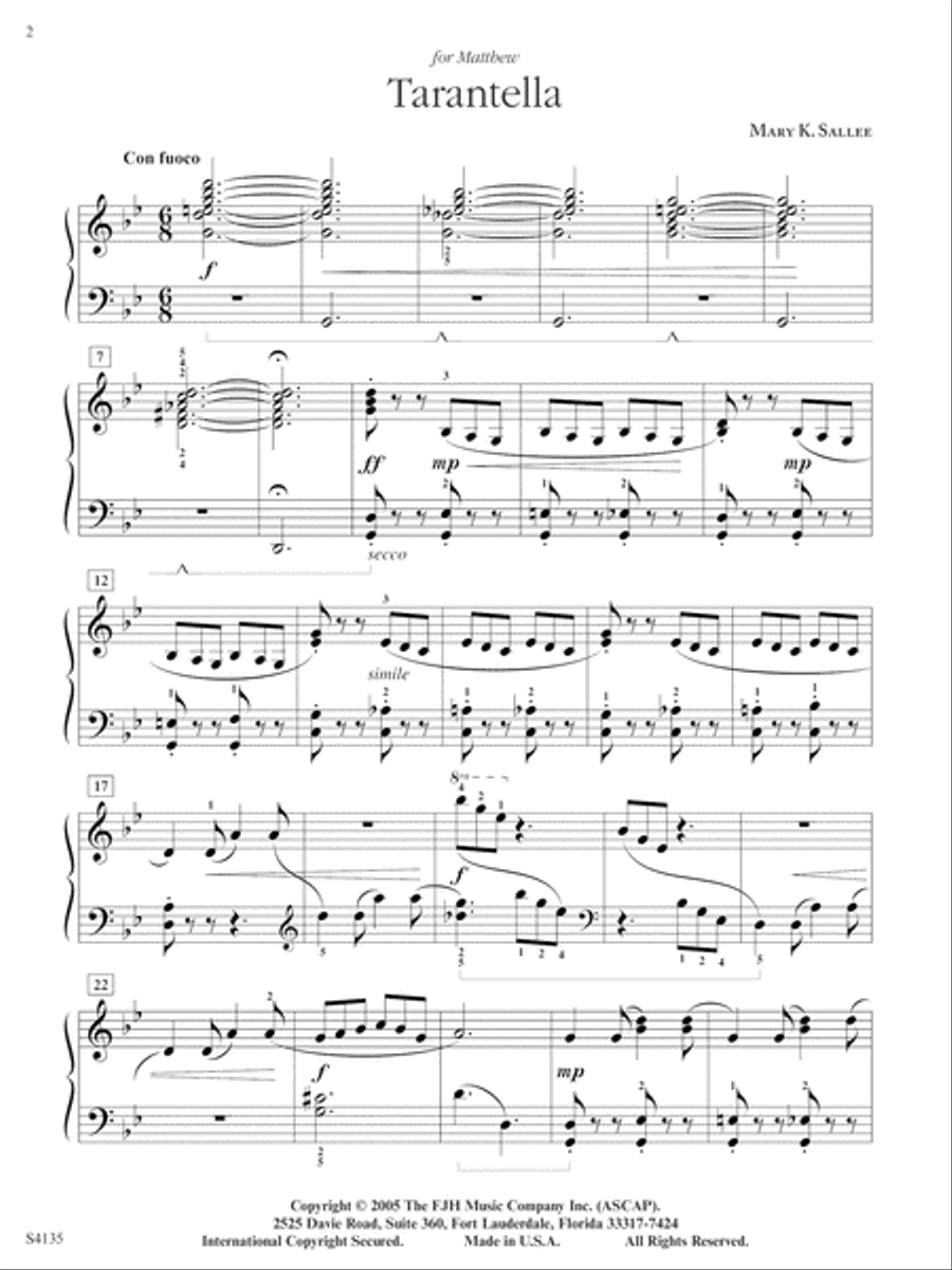 Tarantella Piano Solo scores gallery preview page 2