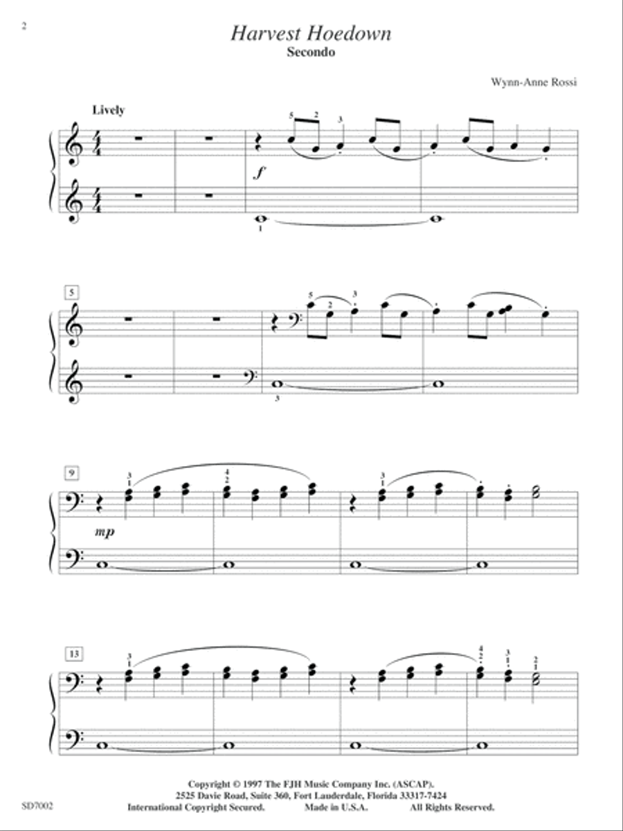 Harvest Hoedown Piano Duet scores gallery preview page 2