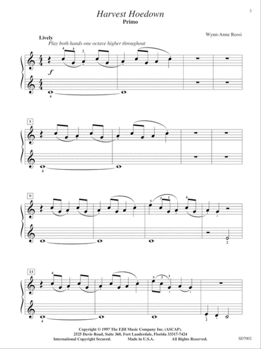 Harvest Hoedown Piano Duet scores gallery preview page 3